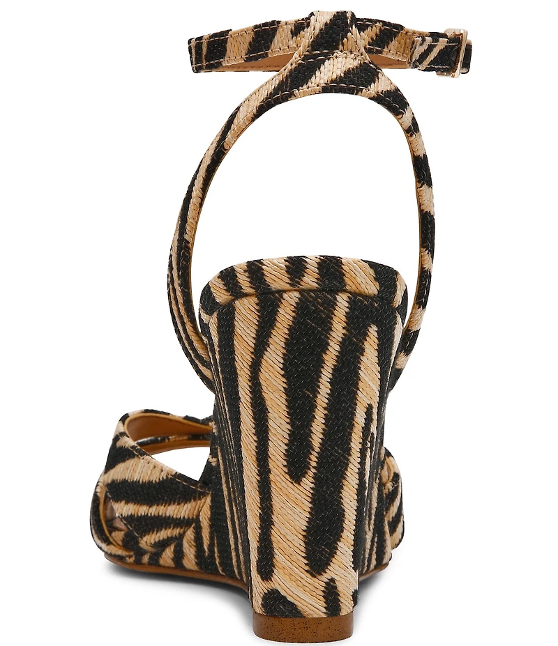 Steve Madden Harbor Zebra Ankle Wrap Wedge Sandals