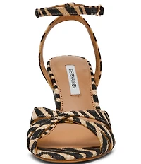 Steve Madden Harbor Zebra Ankle Wrap Wedge Sandals