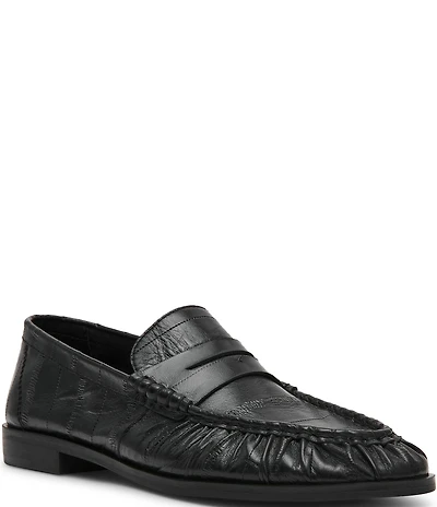 Steve Madden Hartly Crinkle Leather Penny Loafers