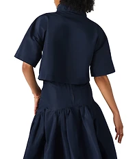 Steve Madden Henri Funnel Neck Short Sleeve Coordinating Cropped Top