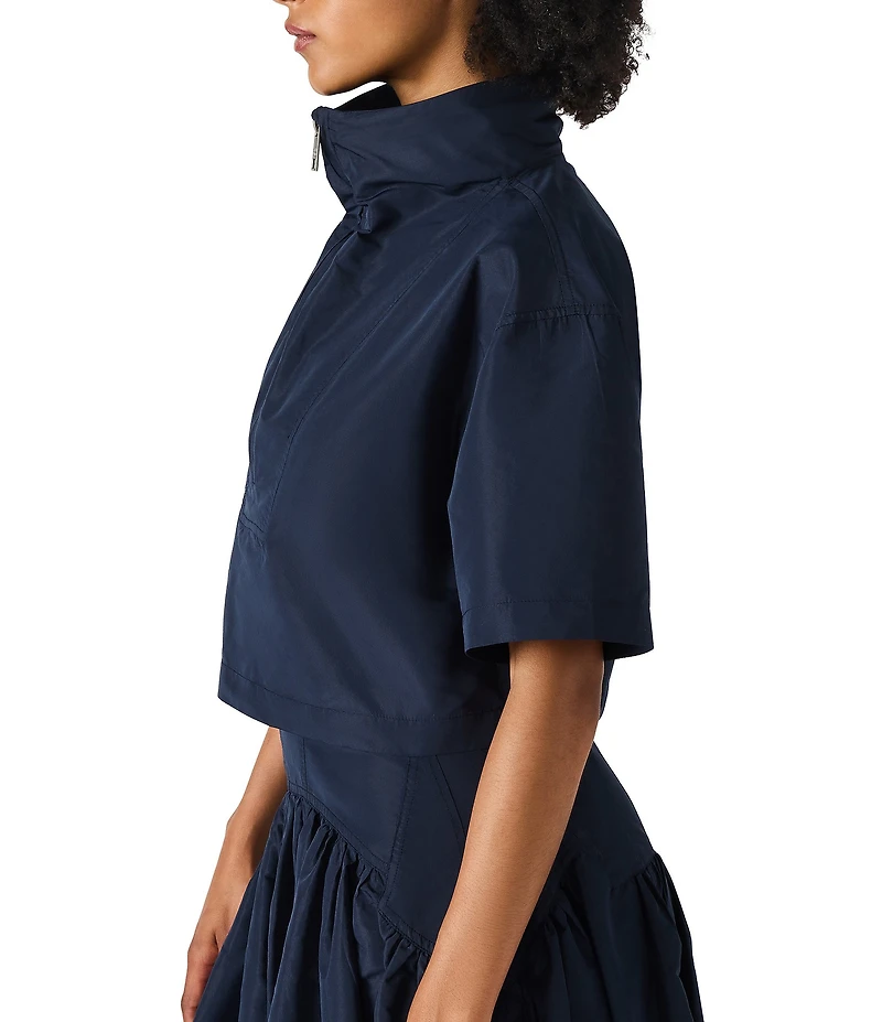 Steve Madden Henri Funnel Neck Short Sleeve Coordinating Cropped Top