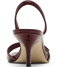 Steve Madden Henrietta Croco Embossed Leather Buckle Hardware Slingback Dress Sandals