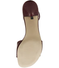 Steve Madden Henrietta Croco Embossed Leather Buckle Hardware Slingback Dress Sandals