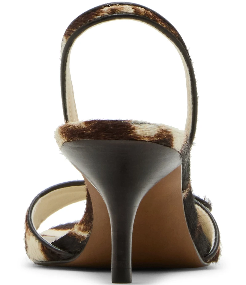 Steve Madden Henrietta-H Cow Print Haircalf Buckle Hardware Dress Sandals