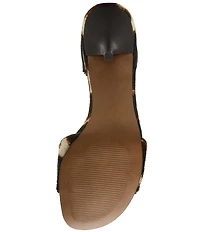 Steve Madden Henrietta-H Cow Print Haircalf Buckle Hardware Dress Sandals