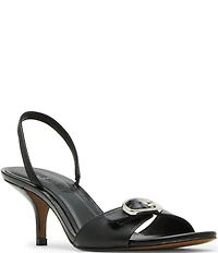 Steve Madden Henrietta Nappa Leather Buckle Hardware Slingback Dress Sandals