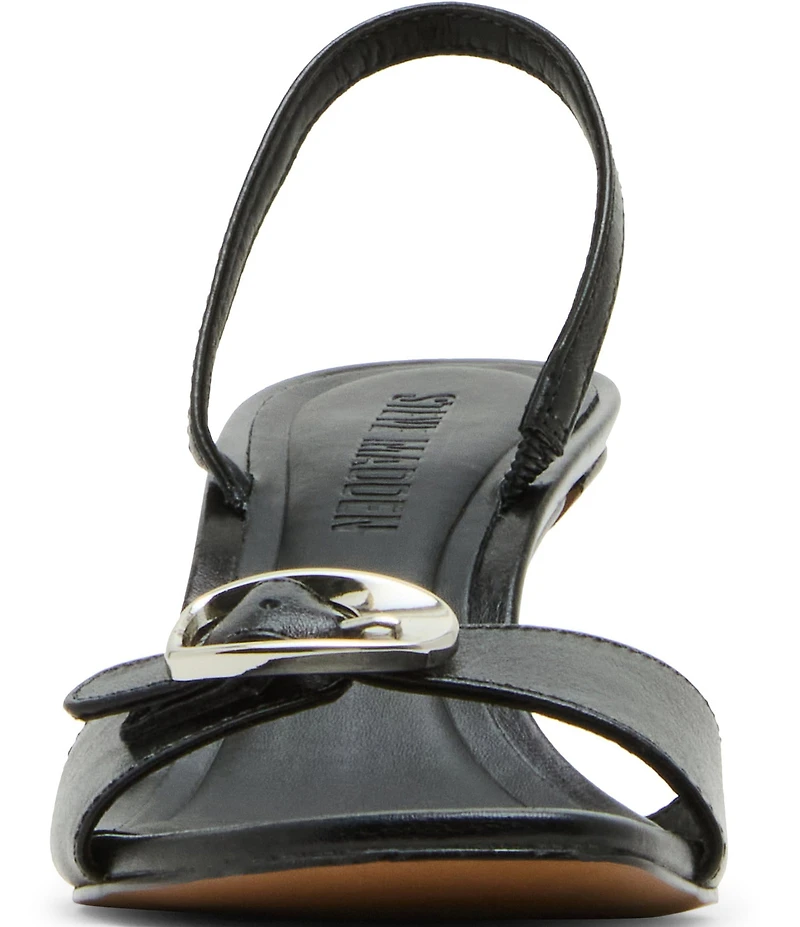 Steve Madden Henrietta Nappa Leather Buckle Hardware Slingback Dress Sandals