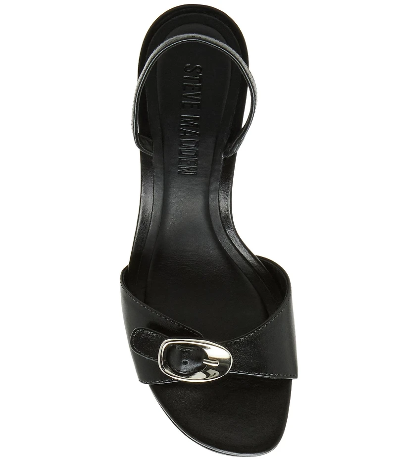 Steve Madden Henrietta Nappa Leather Buckle Hardware Slingback Dress Sandals