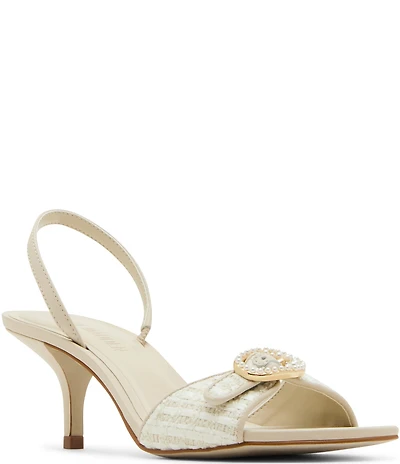 Steve Madden Henrietta-P Pearl Buckle Hardware Dress Sandals