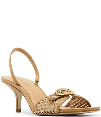 Steve Madden Henrietta Raffia Buckle Hardware Slingback Dress Sandals
