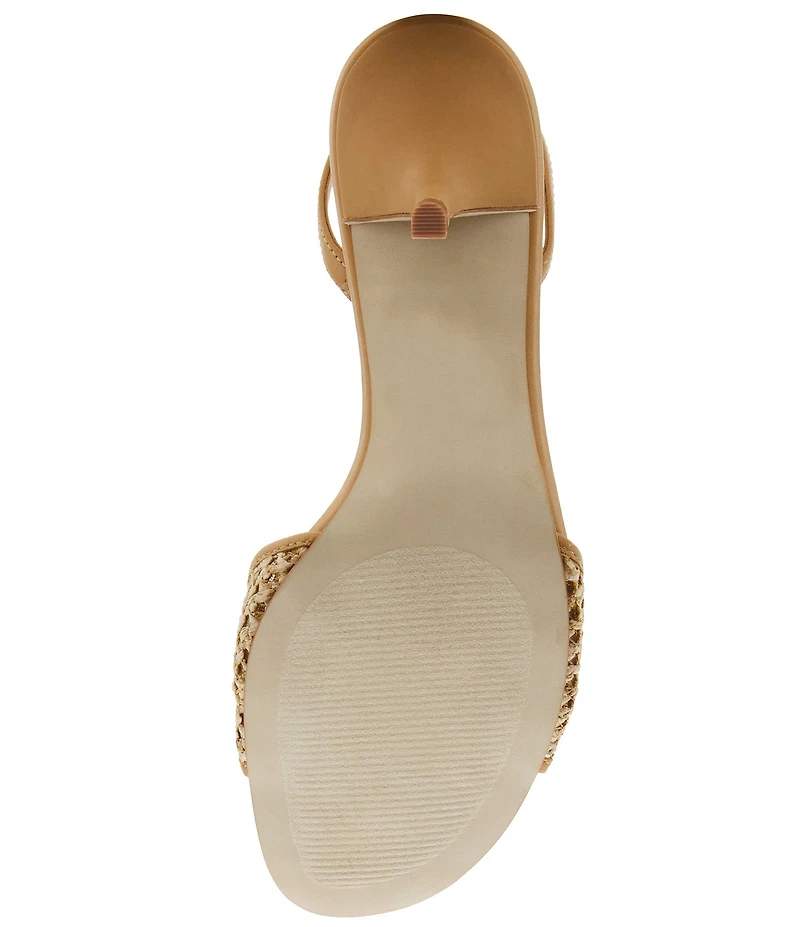 Steve Madden Henrietta Raffia Buckle Hardware Slingback Dress Sandals