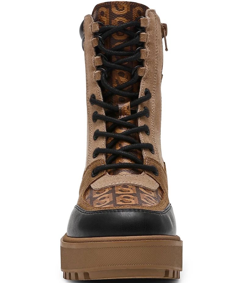Steve Madden Hiker Mixed Logo Chunky Lugged Platform Booties