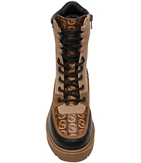 Steve Madden Hiker Mixed Logo Chunky Lugged Platform Booties