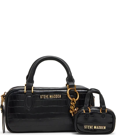 Steve Madden Hudsen East / West Small Satchel Bag with Bag Charm