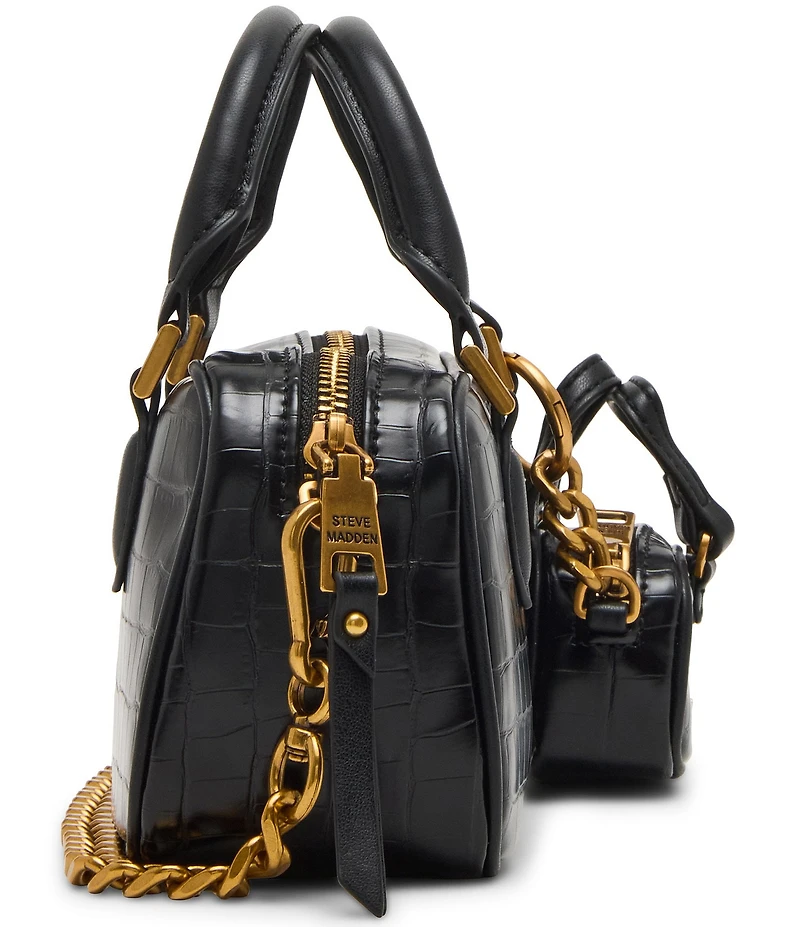 Steve Madden Hudsen East / West Small Satchel Bag with Bag Charm