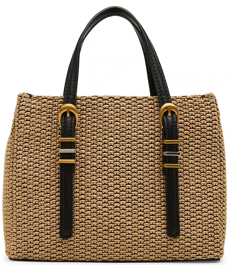 Steve Madden INDIEE Mini Box Straw Tote Handle Bag