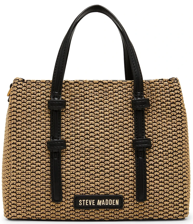 Steve Madden INDIEE Mini Box Straw Tote Handle Bag