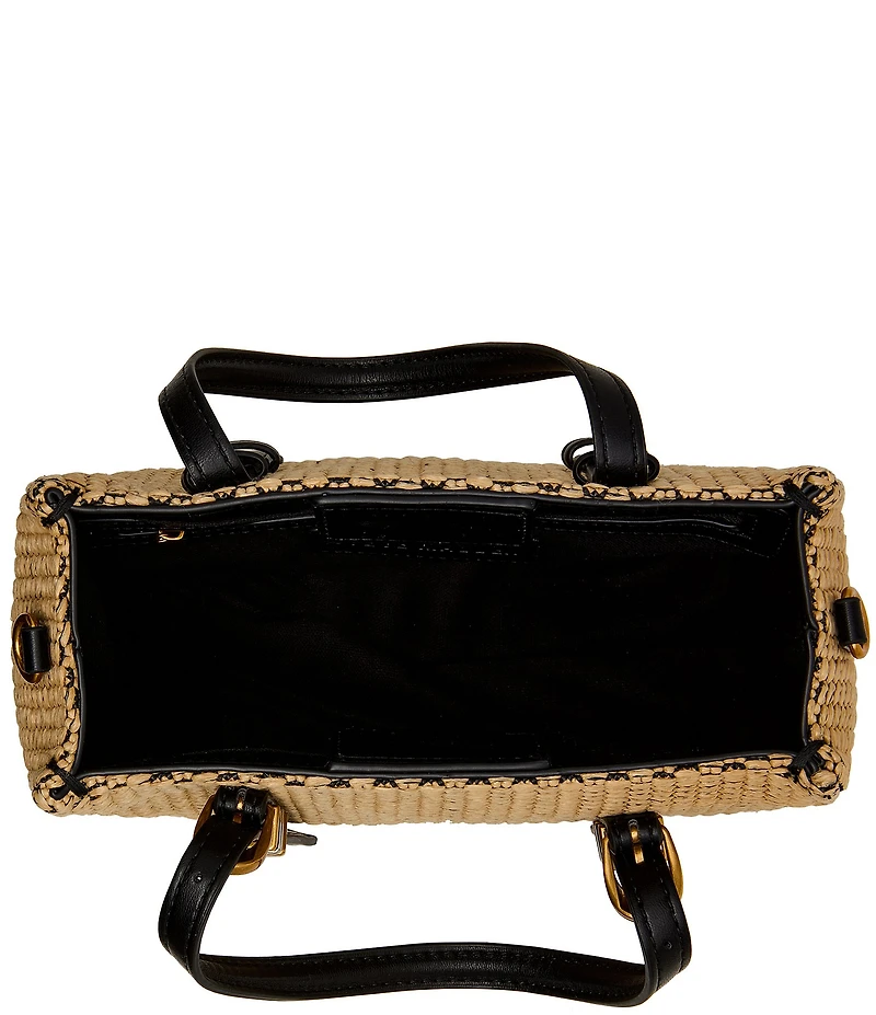 Steve Madden INDIEE Mini Box Straw Tote Handle Bag