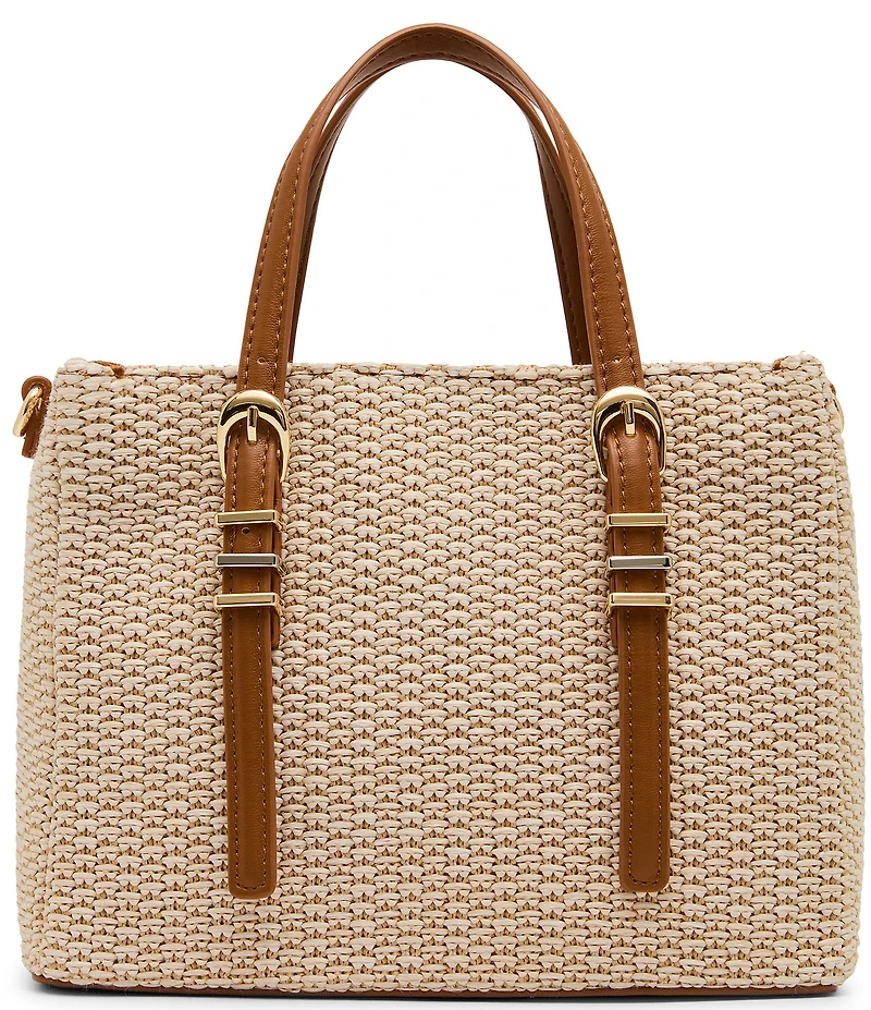 Steve Madden INDIEE Mini Box Straw Tote Handle Bag