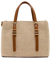 Steve Madden INDIEE Mini Box Straw Tote Handle Bag