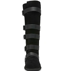 Steve Madden Indio Suede Multi Strap Buckle Hardware Tall Boots
