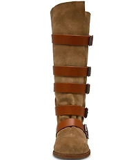 Steve Madden Indio Suede Multi Strap Buckle Hardware Tall Boots