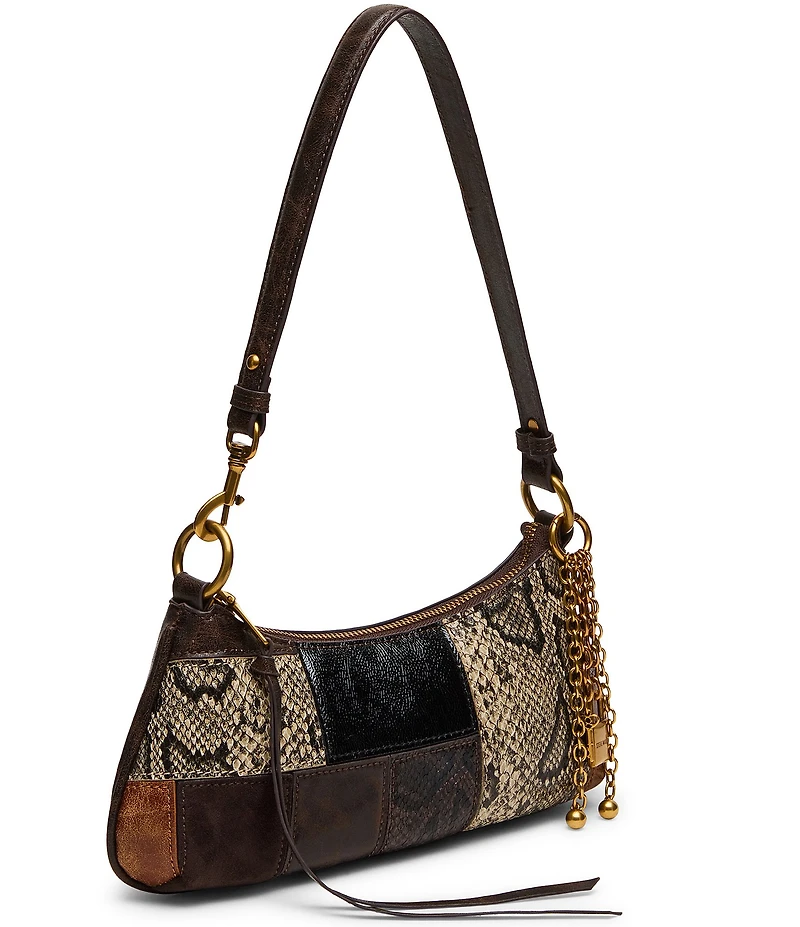 Steve Madden Irina Snake Print Patchwork Shoulder Bag