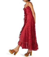 Steve Madden Irisia V-Neck Sleeveless Ruffle Dress