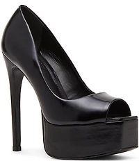 Steve Madden Ives Leather Peep Toe Platform Stiletto Pumps