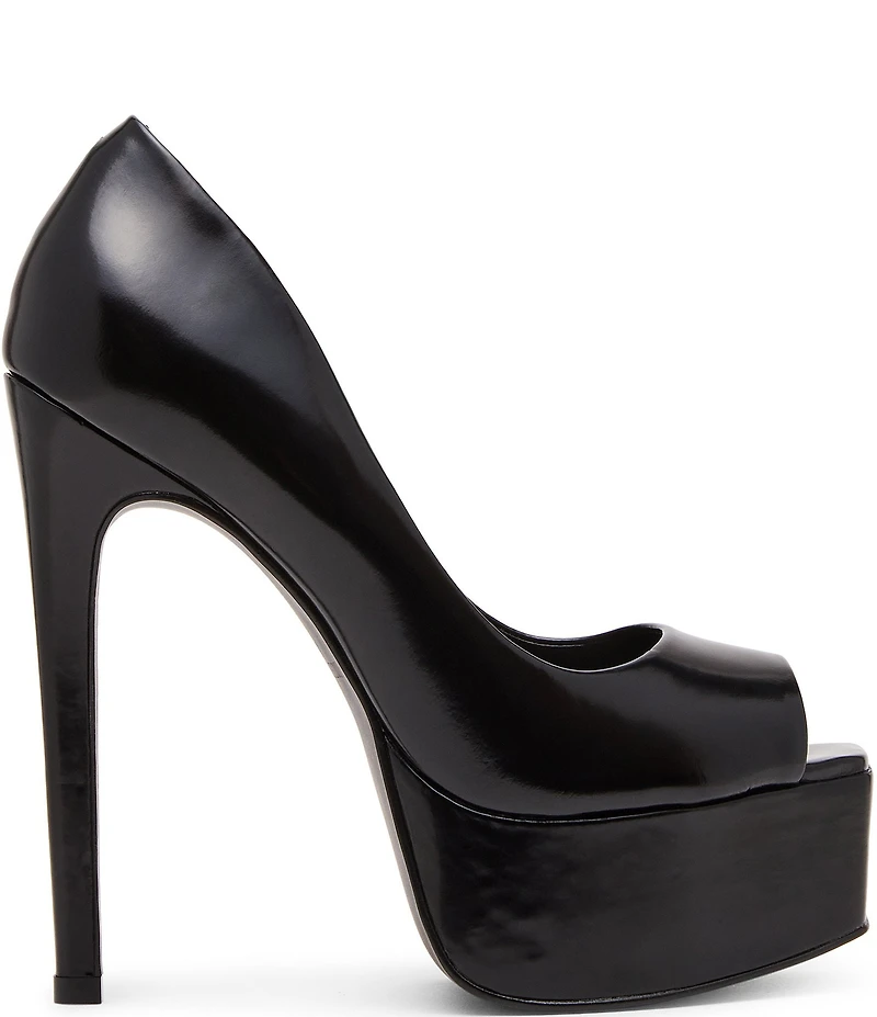Steve Madden Ives Leather Peep Toe Platform Stiletto Pumps