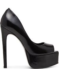 Steve Madden Ives Leather Peep Toe Platform Stiletto Pumps