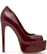 Steve Madden Ives Patent Leather Peep Toe Platform Stiletto Pumps
