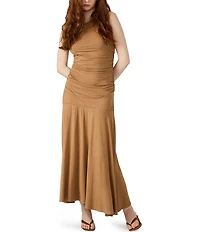 Steve Madden Jace Jersey Crew Neck Ruched Maxi Dress