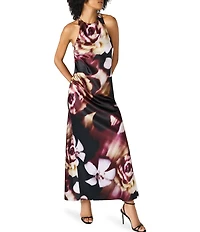 Steve Madden Jaidan Floral Print Halter High Neck Dress
