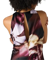 Steve Madden Jaidan Floral Print Halter High Neck Dress