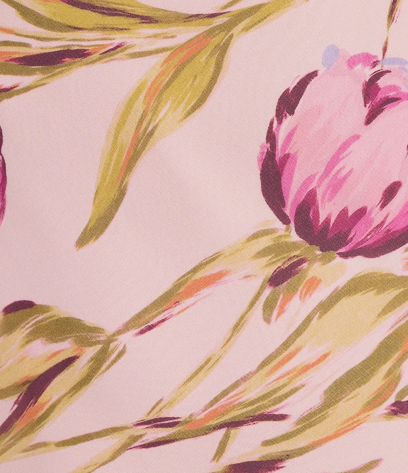 Steve Madden Jaila Floral Print Cowl Neck Sleeveless Scarf Maxi Dress