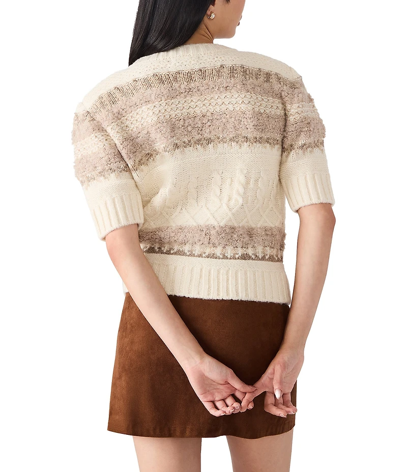 Steve Madden Janae V-Neck Half Sleeve Cardigan Top