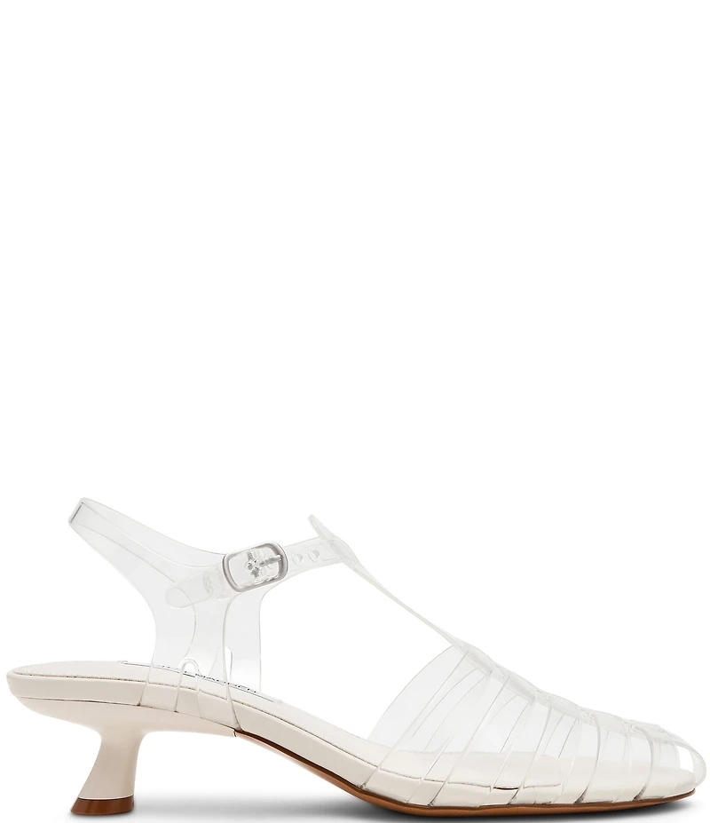 Steve Madden Jelina Vinyl Fisherman Kitten Heel Sandals