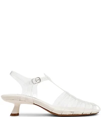 Steve Madden Jelina Vinyl Fisherman Kitten Heel Sandals