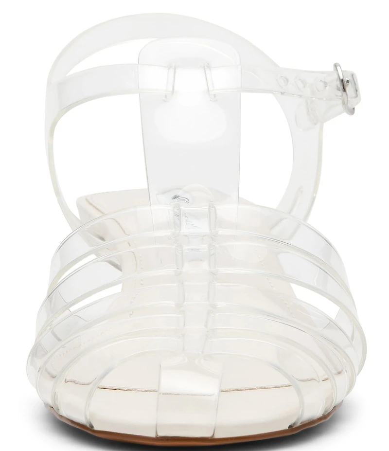 Steve Madden Jelina Vinyl Fisherman Kitten Heel Sandals