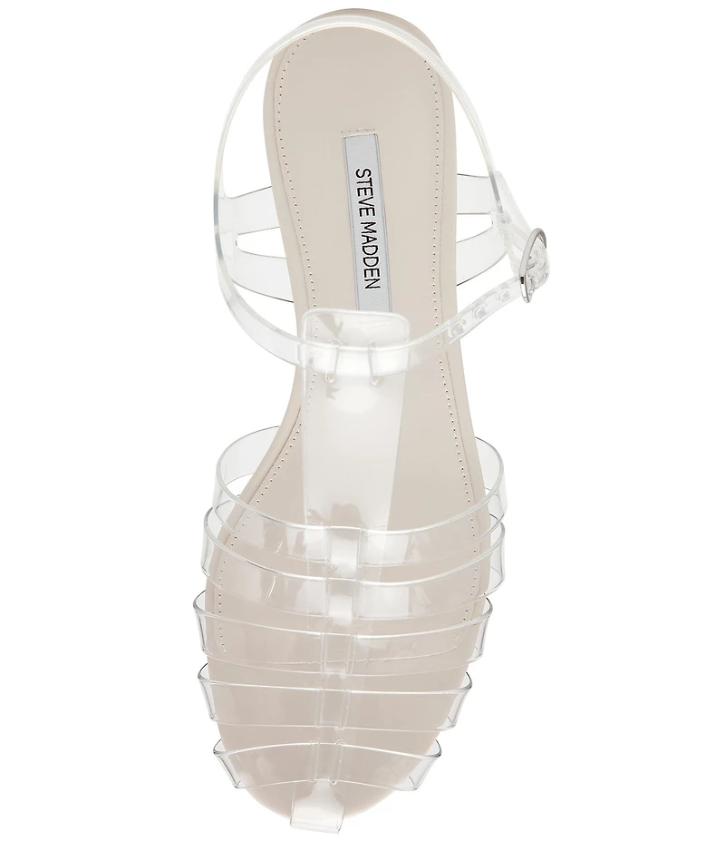 Steve Madden Jelina Vinyl Fisherman Kitten Heel Sandals