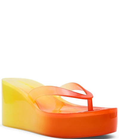 Steve Madden Jella Ombre Jelly Platform Thong Sandals