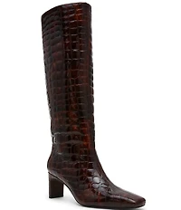Steve Madden Jendi Tortoise Print Croco Embossed Tall Boots