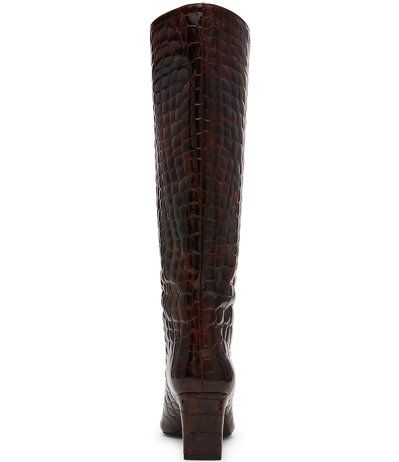 Steve Madden Jendi Tortoise Print Croco Embossed Tall Boots