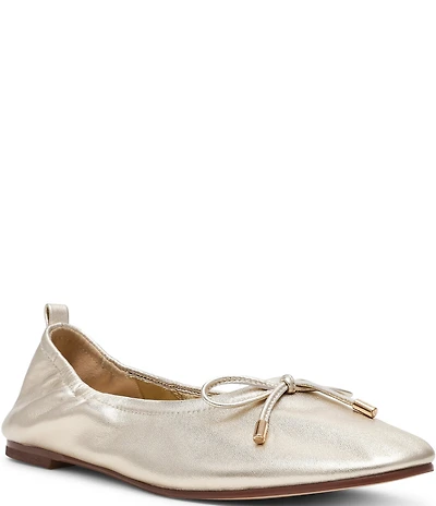 Steve Madden Jester Leather Bow Detail Ballet Flats