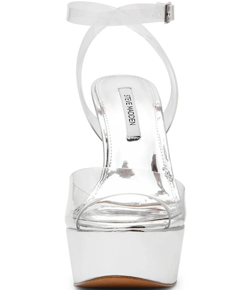 Steve Madden Jezzica Clear Platform Stiletto Dress Sandals