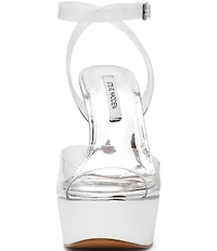 Steve Madden Jezzica Clear Platform Stiletto Dress Sandals