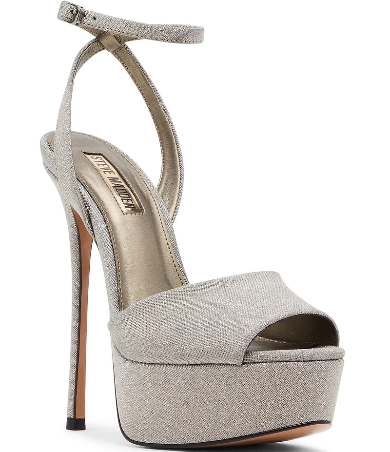 Steve Madden Jezzica Shimmer Platform Stiletto Dress Sandals