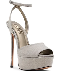 Steve Madden Jezzica Shimmer Platform Stiletto Dress Sandals