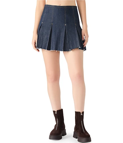 Steve Madden Joan Pleated Denim Mini Skirt